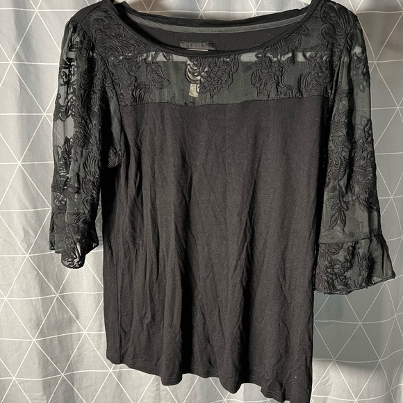 Anthropologie Tiny Beautiful Black Top- Small - Picture 2 of 8